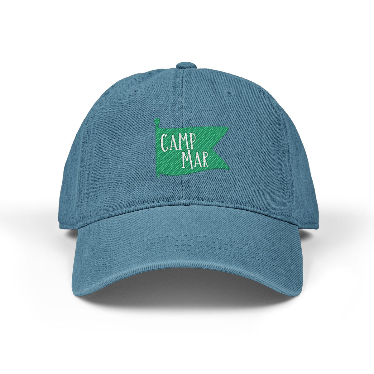 Camp Mar Flag Hat —Embroidered Casual Denim Baseball Cap