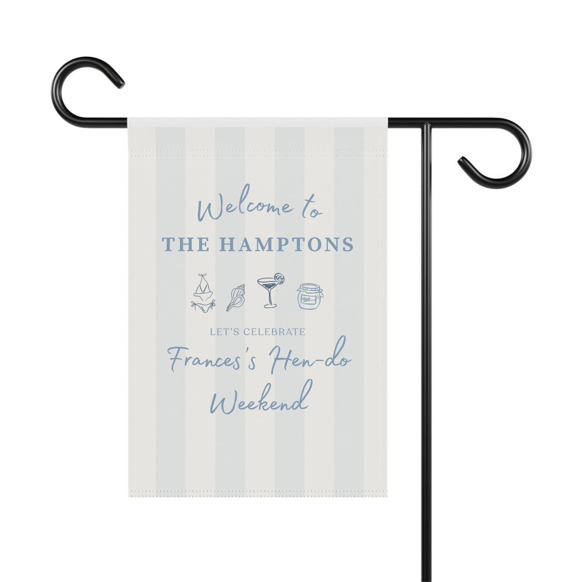 Welcome to The Hamptons Personalized Garden Flag