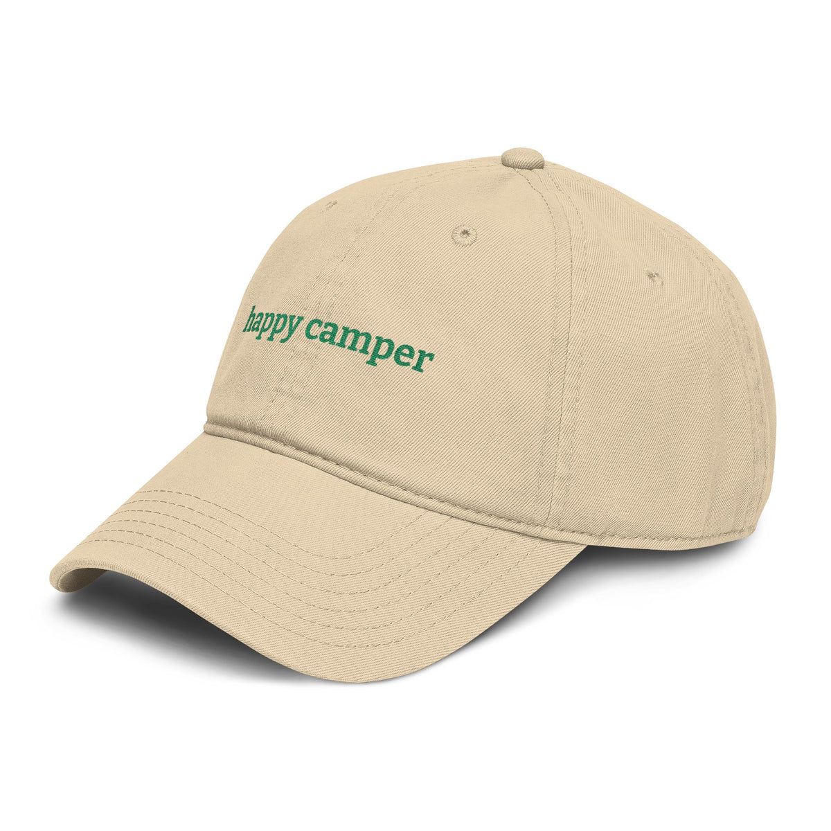 happy camper - Embroidered Washed Cotton Hat