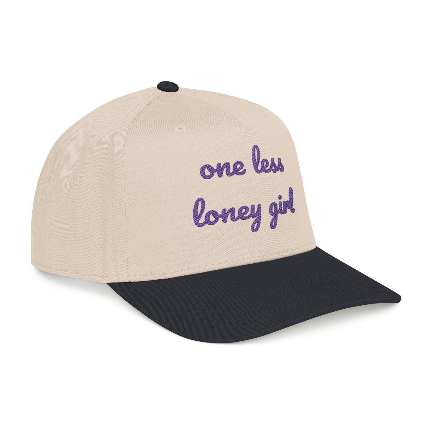 "One Less Lonely Girl" - Embroidered Mid Profile Baseball Cap