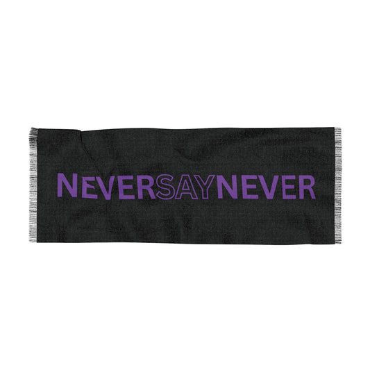 "Never Say Never" Light Scarf — Black/Purple