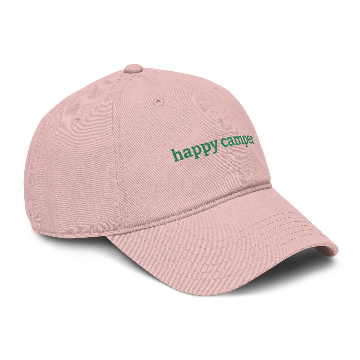 happy camper - Embroidered Washed Cotton Hat