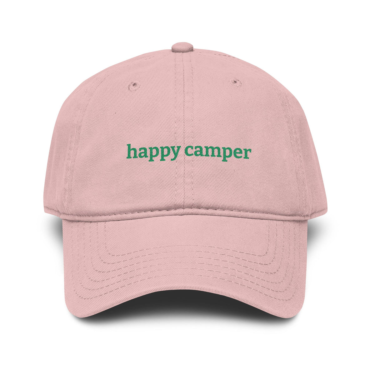 happy camper - Embroidered Washed Cotton Hat