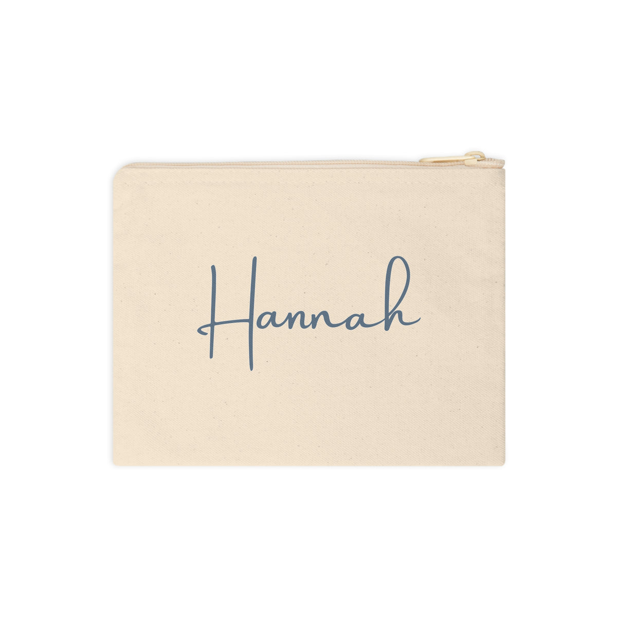 Personalized Canvas Zipper Pouch — Custom Name Cosmetic & Accessory Bag