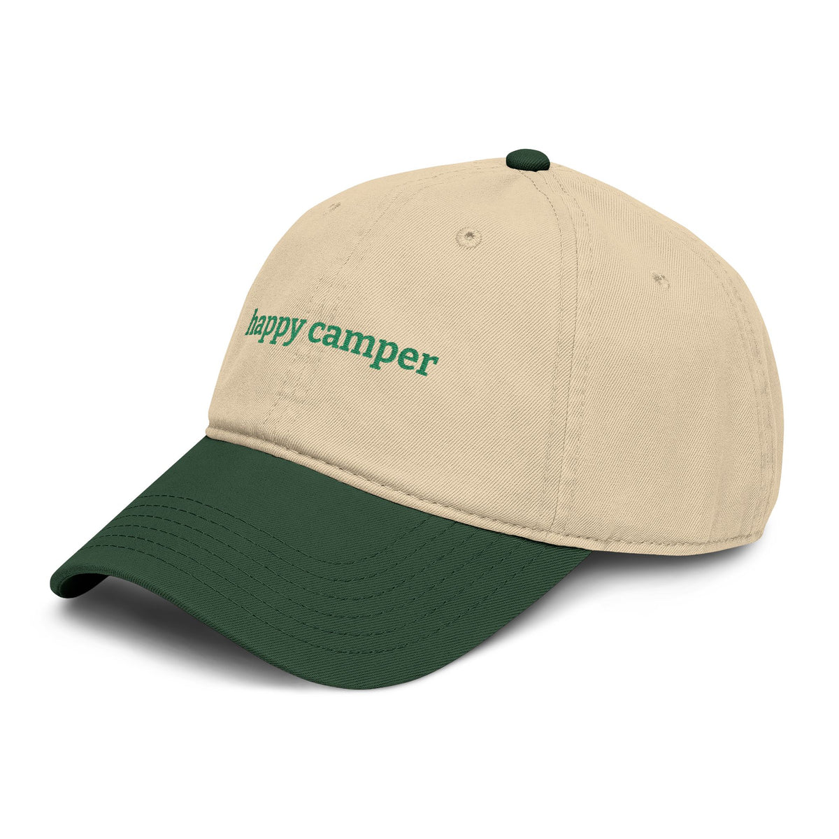 happy camper - Embroidered Washed Cotton Hat