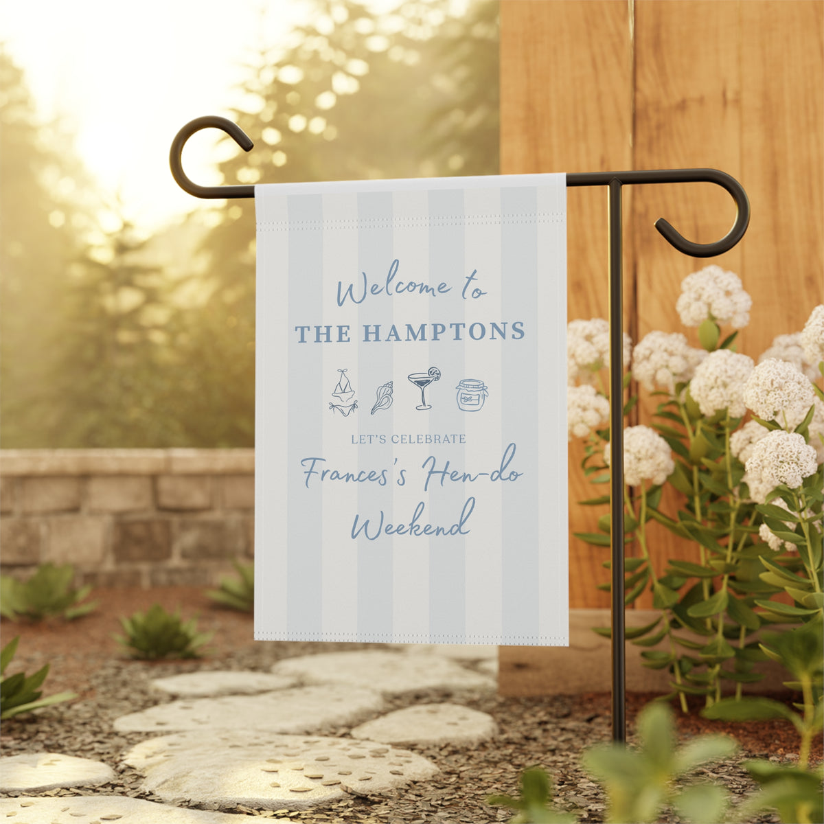 Welcome to The Hamptons Personalized Garden Flag