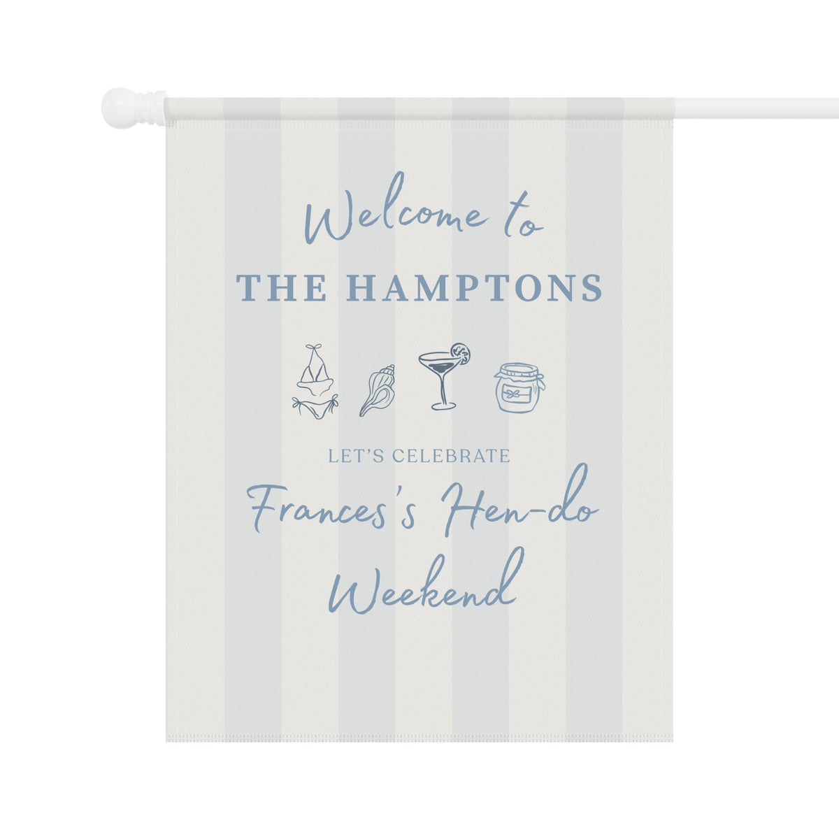 Welcome to The Hamptons Personalized Garden Flag