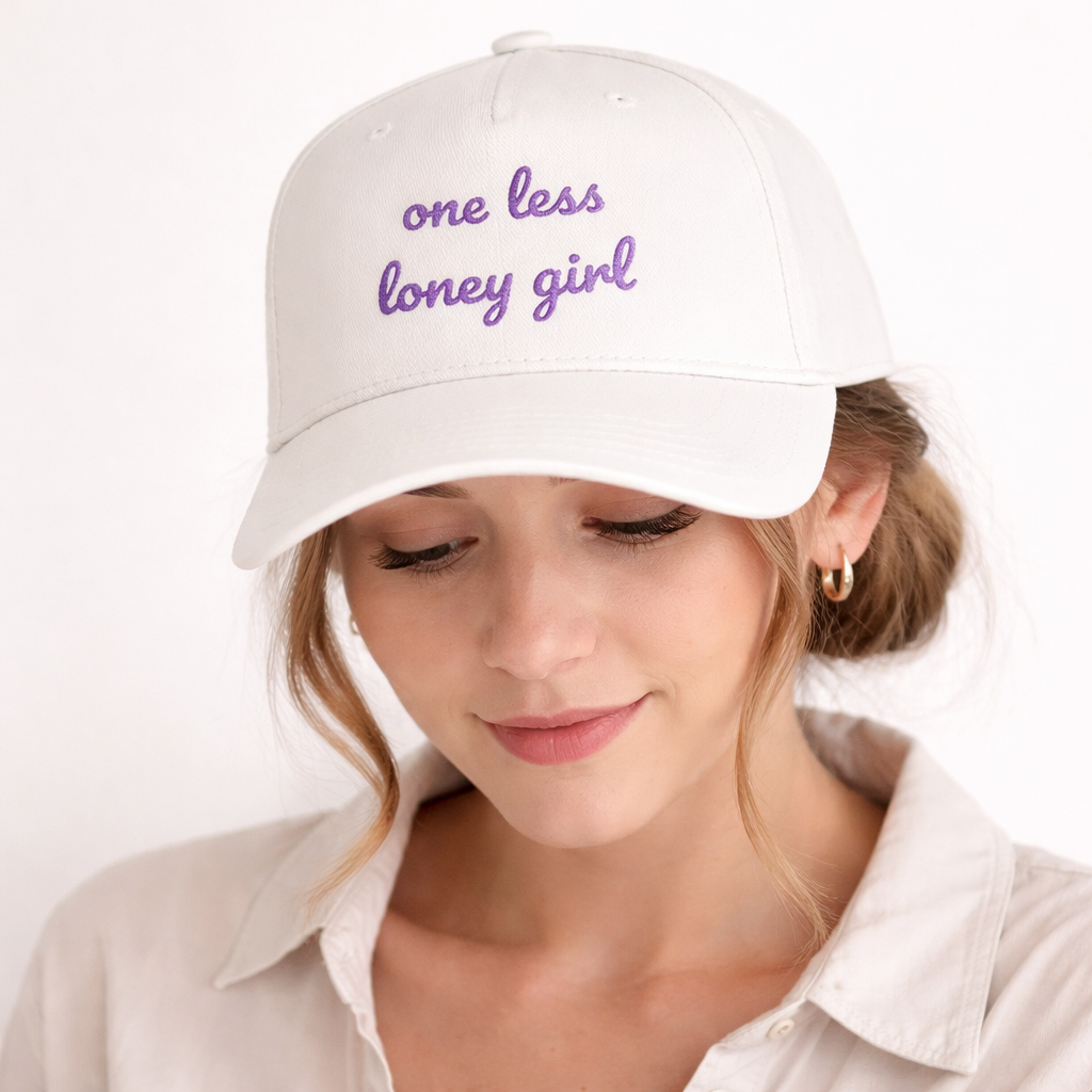 "One Less Lonely Girl" - Embroidered Mid Profile Baseball Cap
