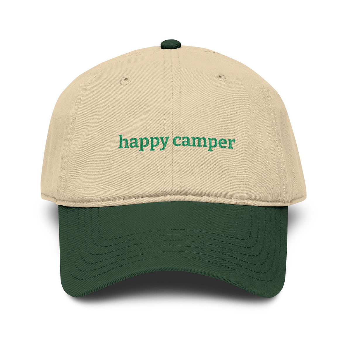 happy camper - Embroidered Washed Cotton Hat