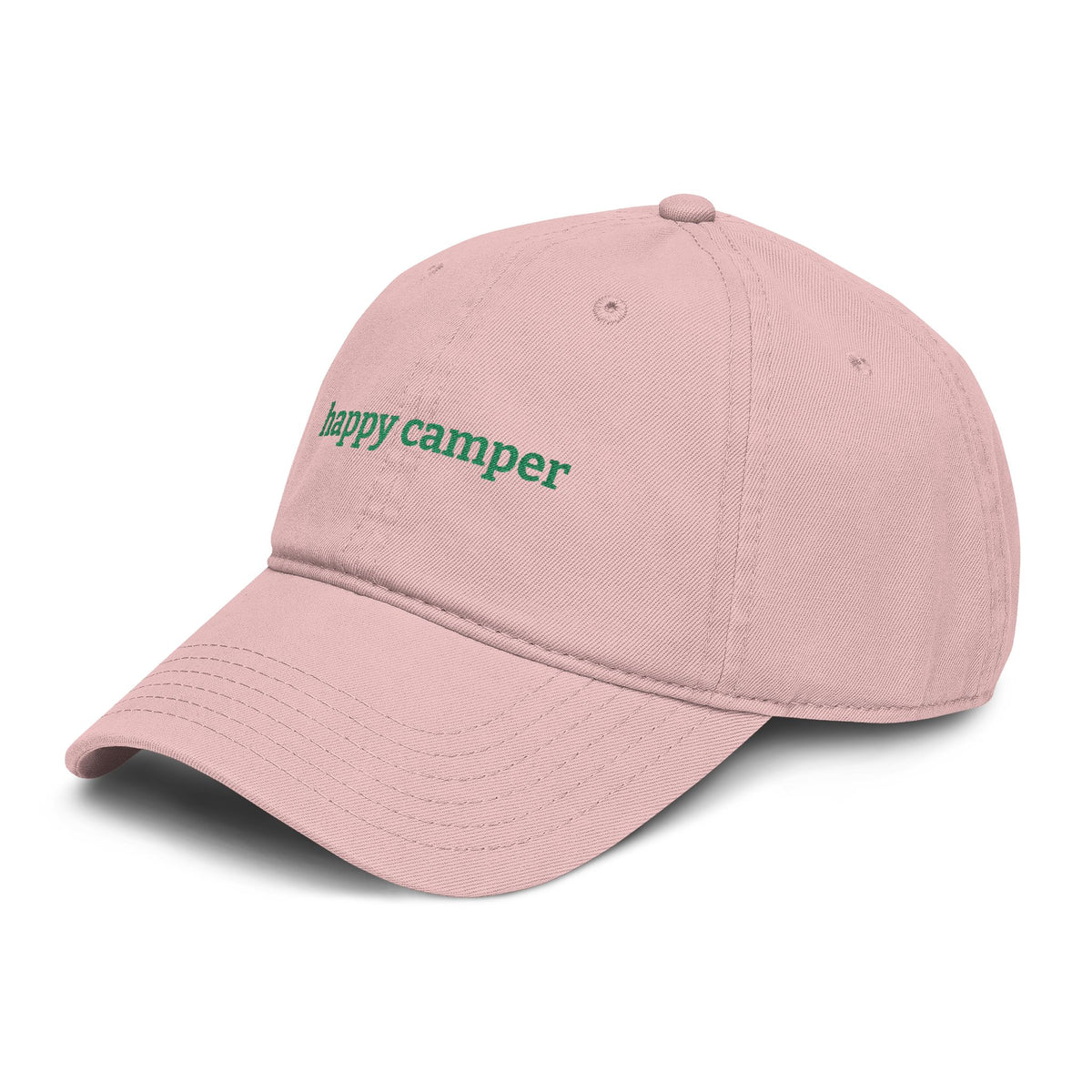 happy camper - Embroidered Washed Cotton Hat