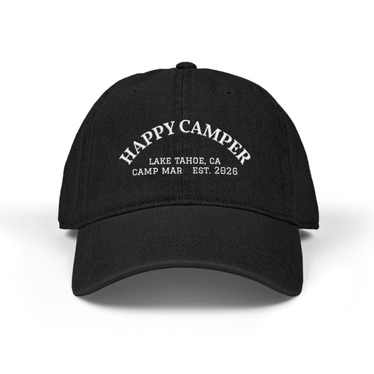 Happy Camper 2 Embroidered Denim Hat — Lake Tahoe Est. 2020