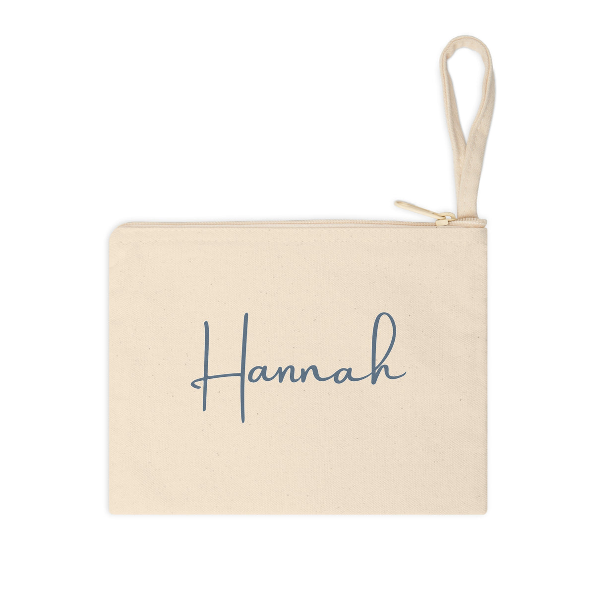 Personalized Canvas Zipper Pouch — Custom Name Cosmetic & Accessory Bag