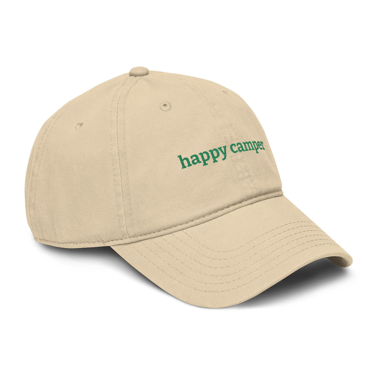 happy camper - Embroidered Washed Cotton Hat