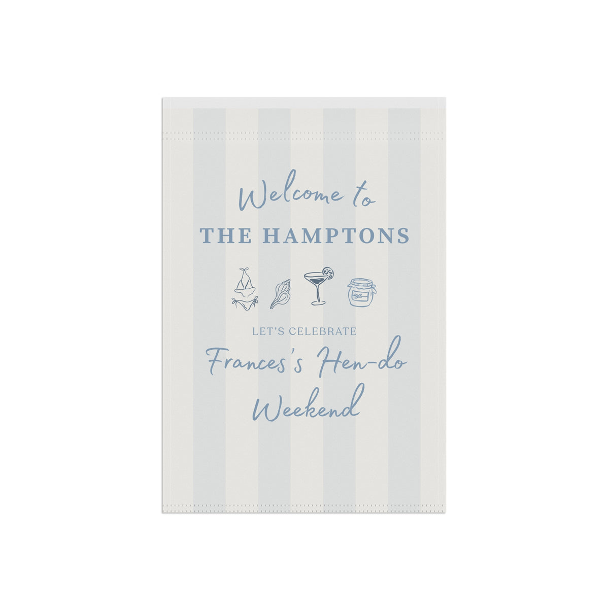 Welcome to The Hamptons Personalized Garden Flag