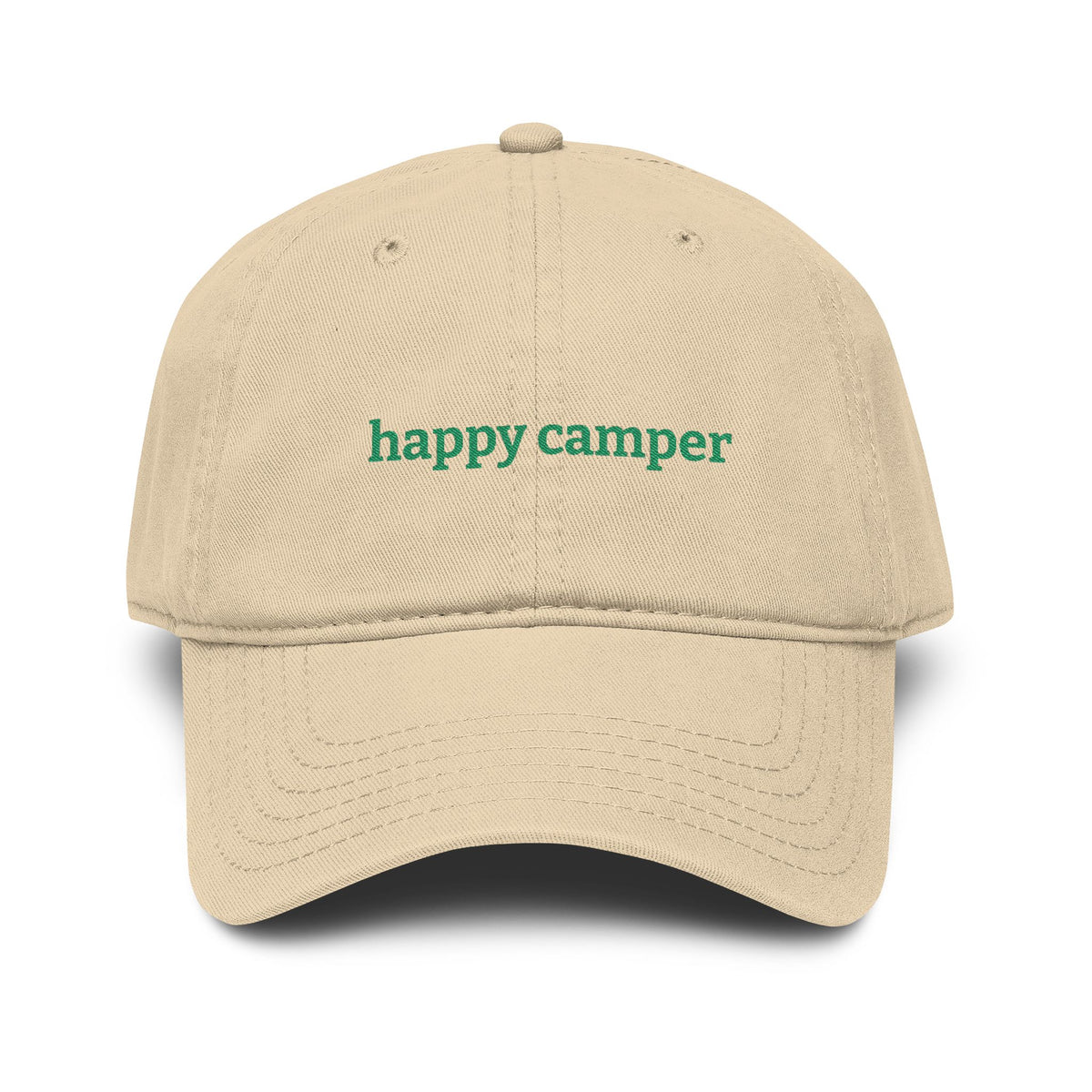 happy camper - Embroidered Washed Cotton Hat