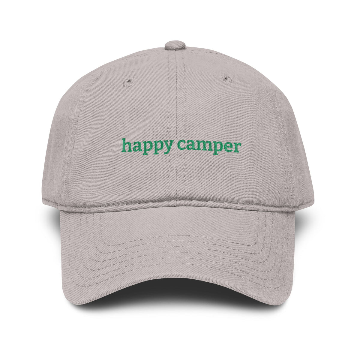 happy camper - Embroidered Washed Cotton Hat