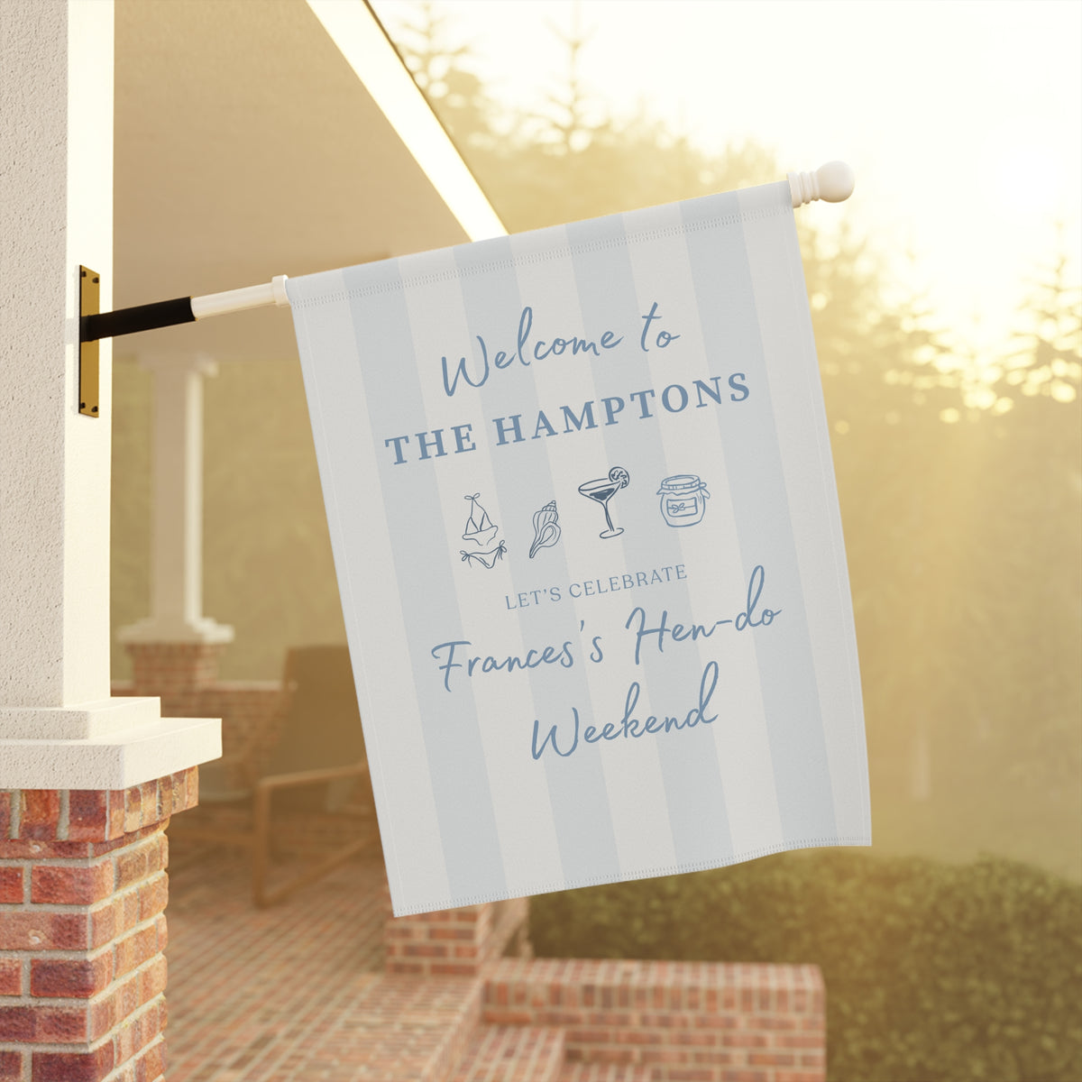 Welcome to The Hamptons Personalized Garden Flag