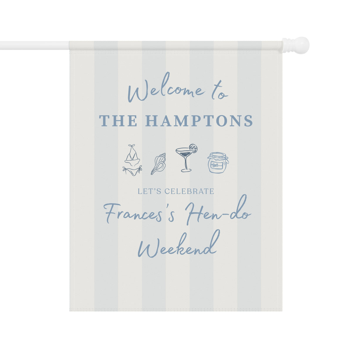 Welcome to The Hamptons Personalized Garden Flag