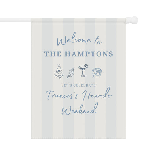 Welcome to The Hamptons Personalized Garden Flag