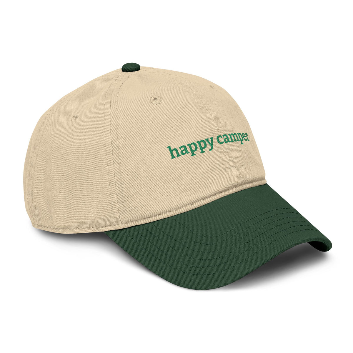 happy camper - Embroidered Washed Cotton Hat