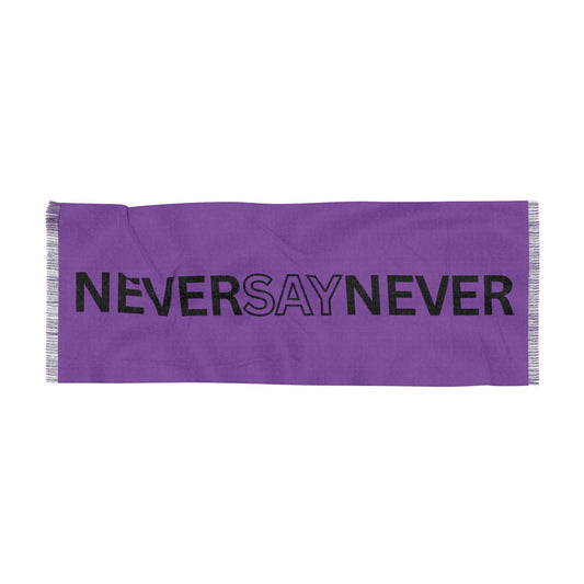 "Never Say Never" Lightweight Knit Scarf — Purple/Black